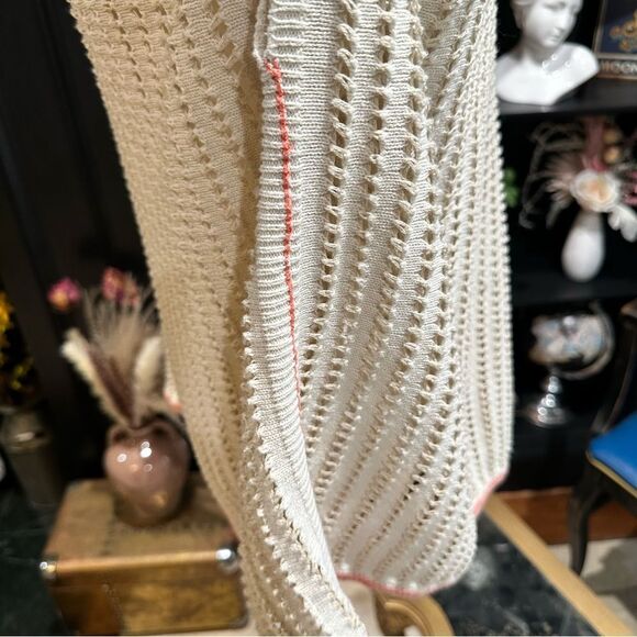 Manos Del Uruguay Cream Open Knit Sweater Size Large - Picture 6 of 12